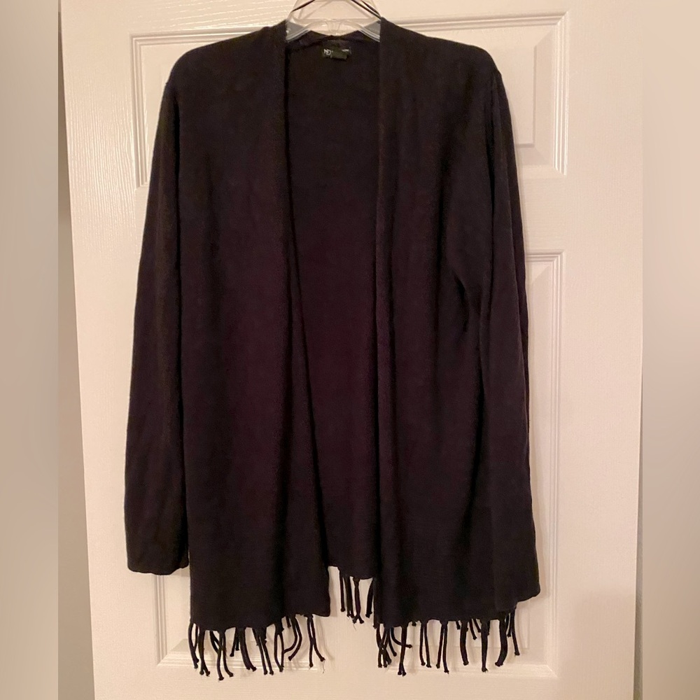 Open front cardigan with fringe